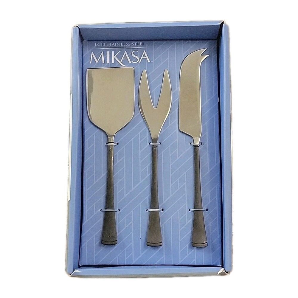 Mikasa Alyse Burnished Black 3 Piece Cheese Set